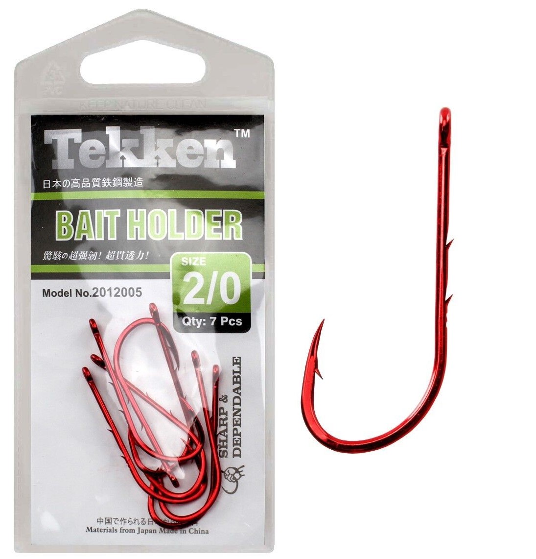 Tekken Bait Holder Hooks Size 2/0 Chemically Sharpened 7 Pieces Heat  Treated - The Fishing Shed